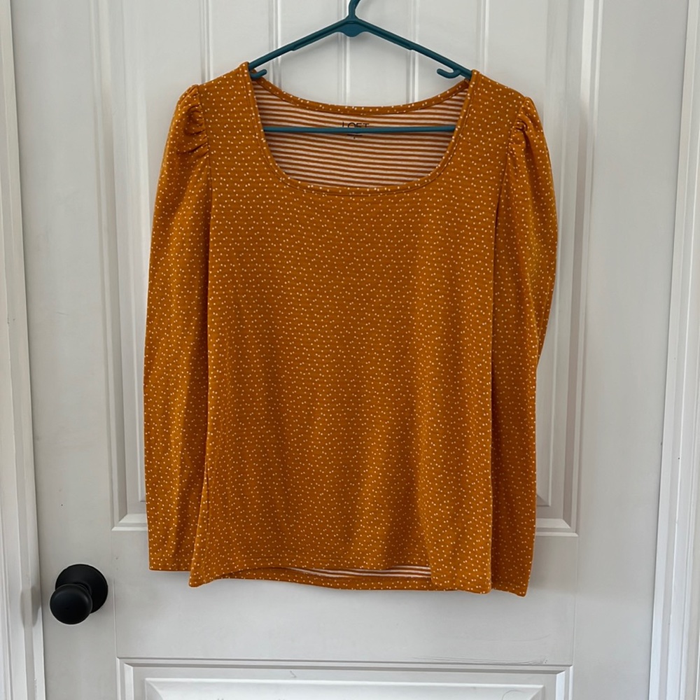 Women’s small yellow Loft shirt.